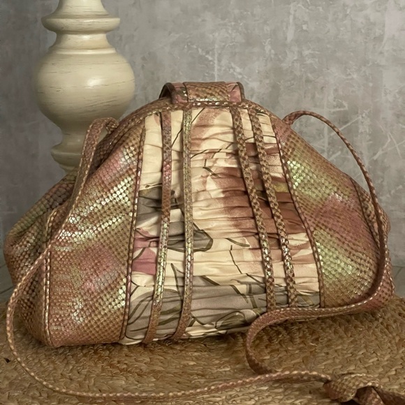 VTG Sharif Python Snakeskin Iridescent/Shimmering Framed Shoulder HandBag/Purse - Picture 9 of 12